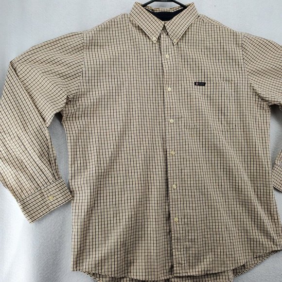 Chaps Shirt Men's Casual Button Up Long Sleeve Collared Plaid White Extra Large - Picture 4 of 11